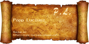 Popp Luciusz névjegykártya